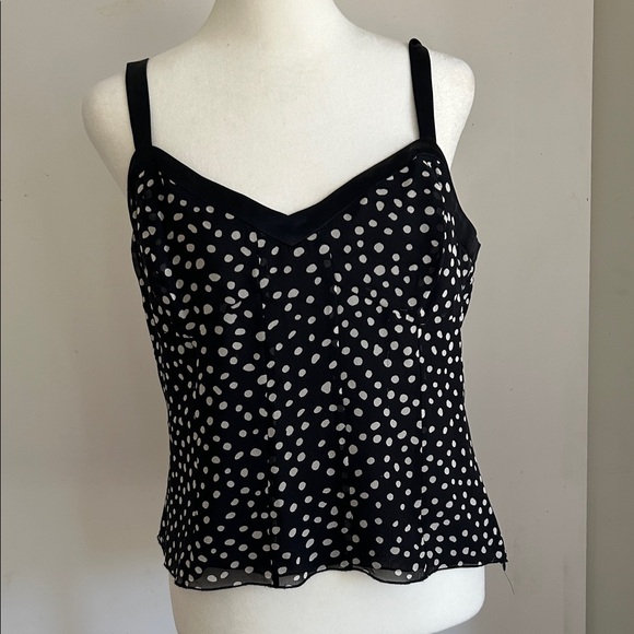 Carlisle Black & White Silk Polka Dot Cami, Skirt, Matching White Brocade Blazer - Picture 15 of 16